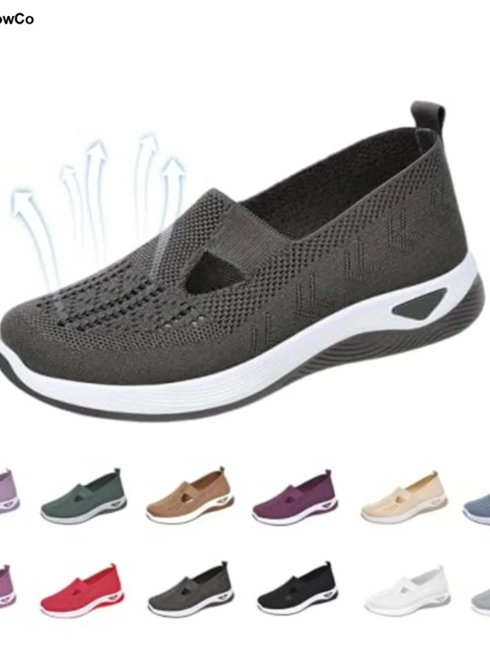 Orthopedic Wide Width Slip on Walking Sneakers Non Slip Arch Support